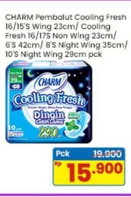 Promo Harga Charm Extra Comfort Cooling Fresh Wing 23cm, NonWing 23cm, Wing 42cm, Wing 35cm, Wing 29cm 6 pcs - Indomaret