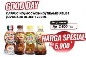 Promo Harga Good Day Coffee Drink Originale Cappucino, Funtastic Mocacinno, Tiramisu Bliss, Avocado Delight 250 ml - Carrefour