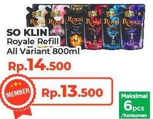 Promo Harga SO KLIN Royale Parfum Collection All Variants 800 ml - Yogya