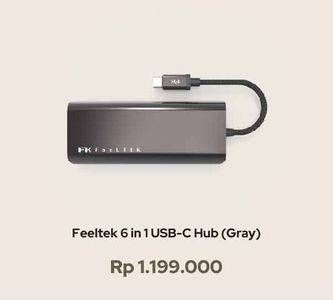 Promo Harga Feeltek 6 in 1 USB-C Hub Grey  - iBox