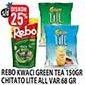 Promo Harga REBO Kwaci Green Tea 150gr, CHITATO LITE All Variant 68gr  - Hypermart