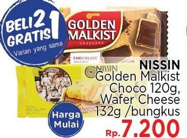 Promo Harga NISSIN Golden Malkist Chocolate 120 gr - LotteMart