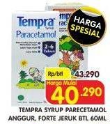 Promo Harga TEMPRA Syrup Paracetamol Anggur, Jeruk 60 ml - Superindo