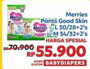 Promo Harga Merries Pants Good Skin M34, L30 30 pcs - Indomaret