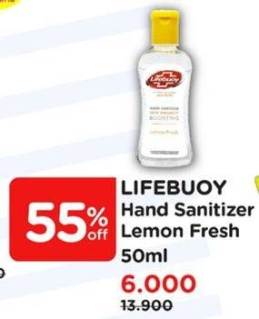 Promo Harga Lifebuoy Hand Sanitizer Lemon Fresh 50 ml - Watsons