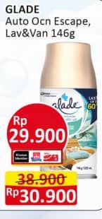 Promo Harga Glade Matic Spray Refill Ocean Escape, Lavender Vanilla 146 ml - Alfamart