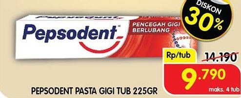 Promo Harga PEPSODENT Pasta Gigi Pencegah Gigi Berlubang 225 gr - Superindo