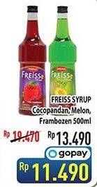 Promo Harga FREISS Syrup Cocopandan, Melon, Frambozen 500 ml - Hypermart