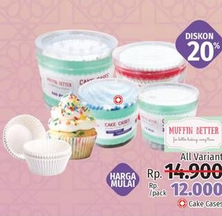 Promo Harga MUFFIN BETTER Kertas  Muffin & Lilac Butter Cake Case  - LotteMart