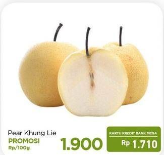 Promo Harga Pear Khung Lie per 100 gr - Carrefour