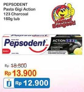 Promo Harga PEPSODENT Pasta Gigi Action 123 Charcoal 160 gr - Indomaret