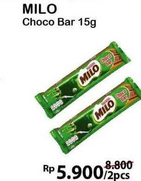 Promo Harga MILO Choco Bar per 2 pcs 15 gr - Alfamart