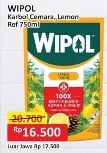 Promo Harga Wipol Karbol Wangi Cemara, Lemon 750 ml - Alfamart