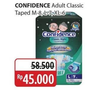 Promo Harga Confidence Adult Diapers Classic Night L7, M8, XL6 6 pcs - Alfamidi