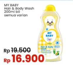 Promo Harga My Baby Hair & Body Wash All Variants 200 ml - Indomaret