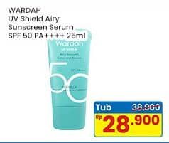 Promo Harga Wardah UV Shield Airy Smooth Sunscreen Serum SPF 50 PA++++ 25 ml - Indomaret