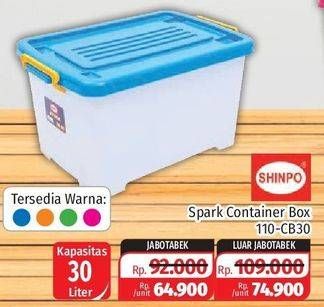 Promo Harga SHINPO Spark Container Box 110-CB30 30 ltr - Lotte Grosir