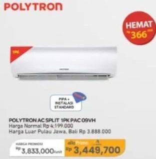 Promo Harga Polytron AC Deluxe2 1 PK PAC09VH  - Carrefour