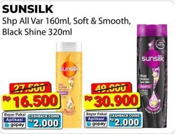 Promo Harga Sunsilk Shampoo Soft Smooth, Black Shine 340 ml - Alfamart