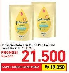Promo Harga JOHNSONS Baby Wash Top To Toe 400 ml - Carrefour