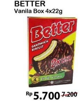 Promo Harga ROMA Better Sandwich Vanilla per 4 pouch 22 gr - Alfamart