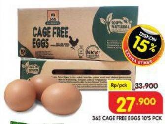 Promo Harga 365 Cage Free Eggs 10 pcs - Superindo