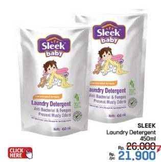 Promo Harga Sleek Baby Laundry Detergent 450 ml - LotteMart