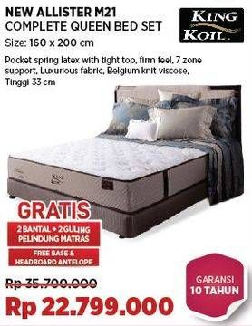 Promo Harga King Koil New Allister M21 Complete Queen Bed Set  - COURTS
