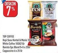 TOP COFFEE Kopi Susu Kental & Manis 10x30gr / White Coffee 10x21gr / Barista Special Blend 10x25gr / Cappuccino 6x25gr