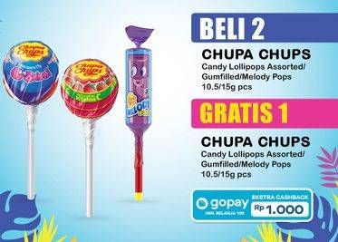 Promo Harga Chupa Chups Lollipop Candy Assorted, Gumfilled, Melody Pops 10 gr - Indomaret