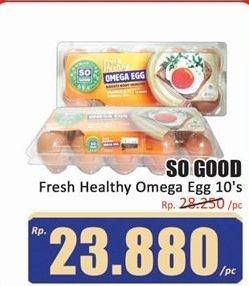 Promo Harga So Good Fresh Healthy Omega Egg 10 pcs - Hari Hari
