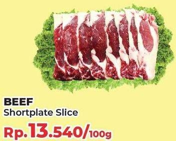 Promo Harga Beef Short Plate Slice per 100 gr - Yogya