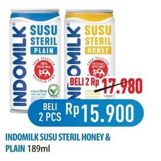 Promo Harga Indomilk Susu Steril Honey, Plain 189 ml - Hypermart