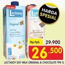 Promo Harga LACTASOY Soya Milk Original, Chocolate 1 ltr - Superindo