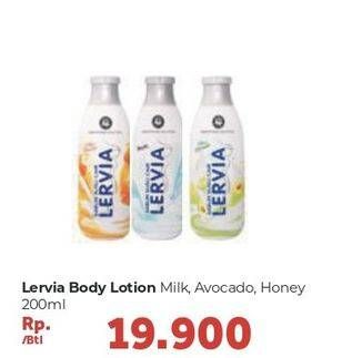 Promo Harga LERVIA Lotion Milk, Avocado, Honey 200 ml - Carrefour