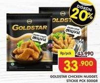 Promo Harga GOLDSTAR Chicken Nugget Stickie Cheese 500 gr - Superindo