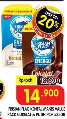 Promo Harga Frisian Flag Susu Kental Manis Cokelat, Putih 535 gr - Superindo