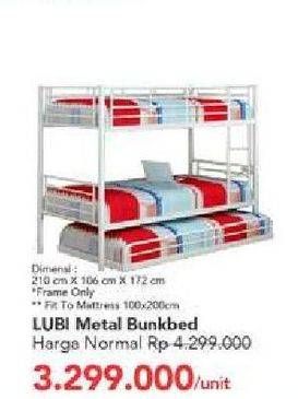 Promo Harga LUBI Metal Bunk Bed  - Carrefour