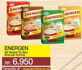 Promo Harga ENERGEN Cereal Instant All Variants per 5 pcs - Yogya