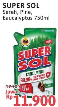 Promo Harga Supersol Karbol Wangi Sereh, Pine, Eucalyptus 800 ml - Alfamidi