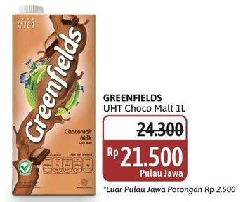 Promo Harga Greenfields UHT Choco Malt 1000 ml - Alfamidi
