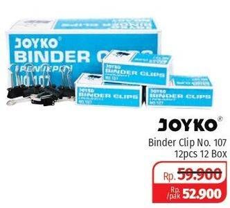 Promo Harga JOYKO Binderclip 107 per 12 box 12 pcs - Lotte Grosir