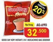 Promo Harga Good Day Instant Coffee 3 in 1 Mocacinno per 30 sachet 20 gr - Superindo