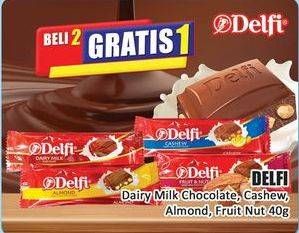 Promo Harga Delfi Chocolate Dairy Milk, Cashew, Almond, Fruit Nut 50 gr - Hari Hari