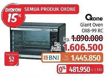 Promo Harga OXONE OX-899 RC | Oven Toaster  - LotteMart