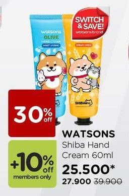 Promo Harga WATSONS Hand Cream Shibainc 60 ml - Watsons