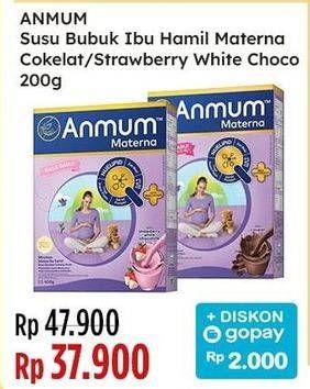 Promo Harga Anmum Materna Cokelat, Strawberry White Chocolate 200 gr - Indomaret