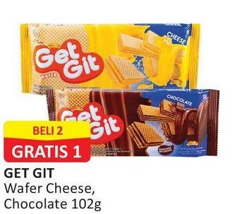 Promo Harga GET GIT Wafer Assorted Cheese, Chocolate 102 gr - Alfamart