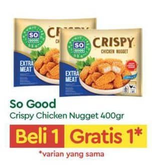 Promo Harga So Good Crispy Chicken Nugget 400 gr - TIP TOP