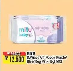 Promo Harga Mitu Baby Wipes Ganti Popok Purple Playful Fressia, Blue Charming Lily, Pink Sweet Rose 50 pcs - Alfamart